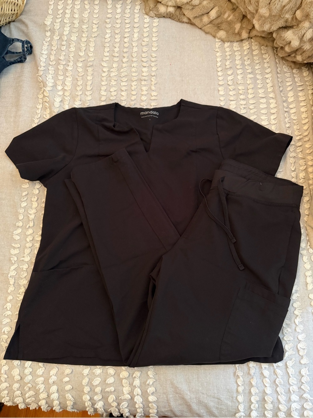 Mandala Women’s Black Scrub Set